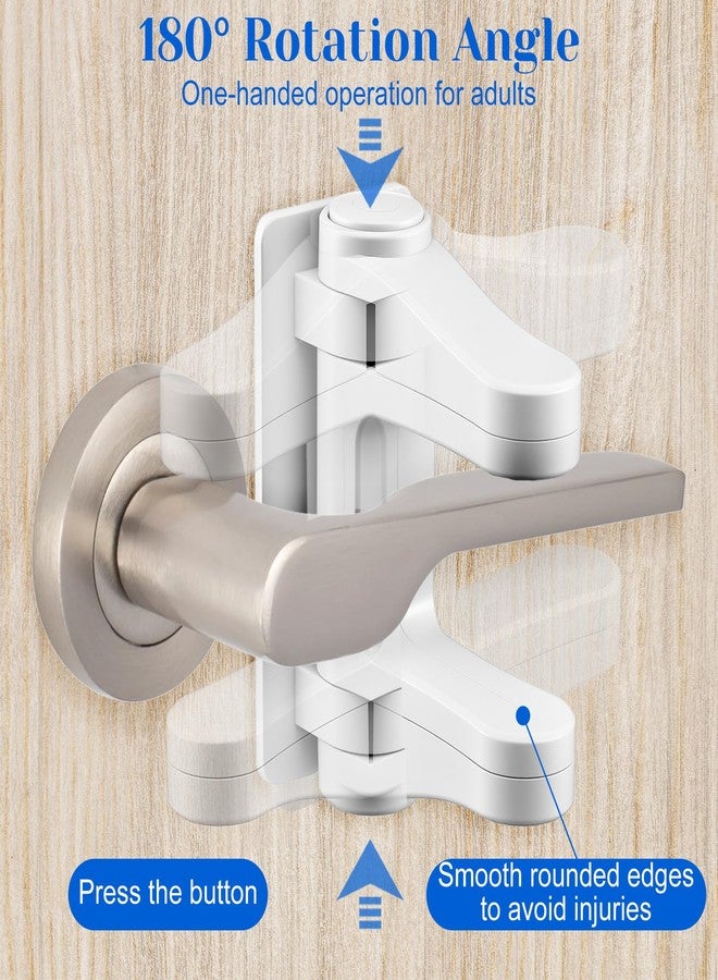 XLIUAX 2 Pack Child Proof Door Lock, Door Handle Baby Proof Doors Locks for Kids Safety Child Doors Knob Covers Lever Lock with Adhesive Backing Prevents Toddlers from Opening White - Image 3